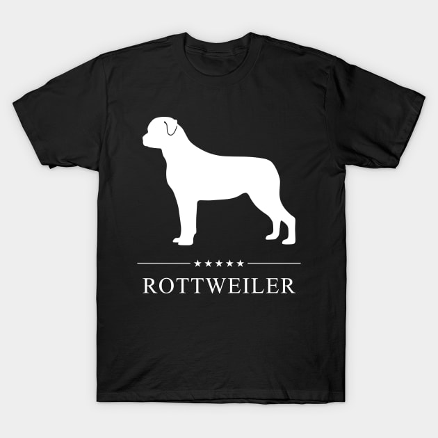 Rottweiler Dog White Silhouette T-Shirt by millersye